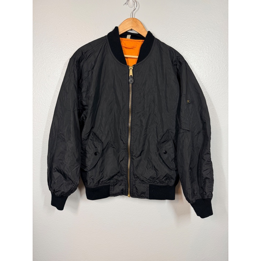 Rothco Jacket Mens L Black MA-1 Flight Jacket Bomber‎ Military Flyer's Intermed